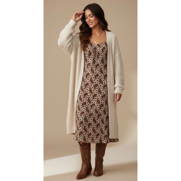 Faithfull the Brand Dresses & Skirts - Faithfull the Brand Floral Brown Midi Dress